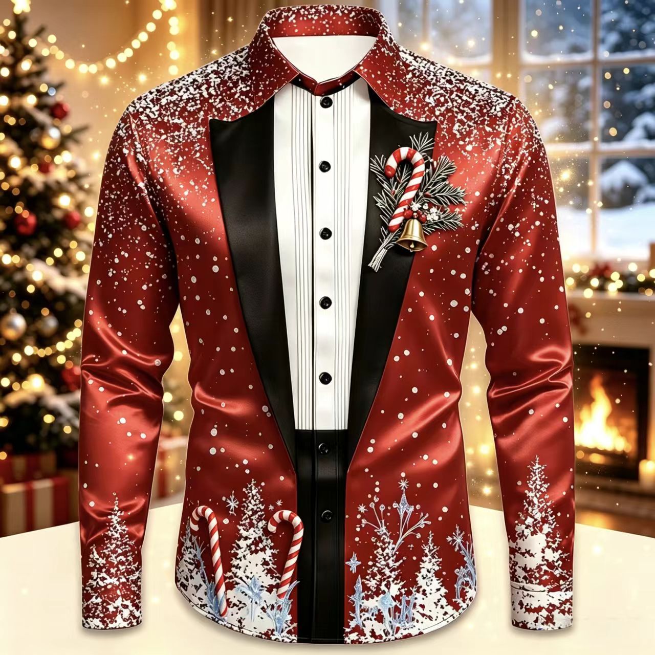 Men Christmas Satin Long Sleev - Mens Satin Silk Dress Shirt recension och pris