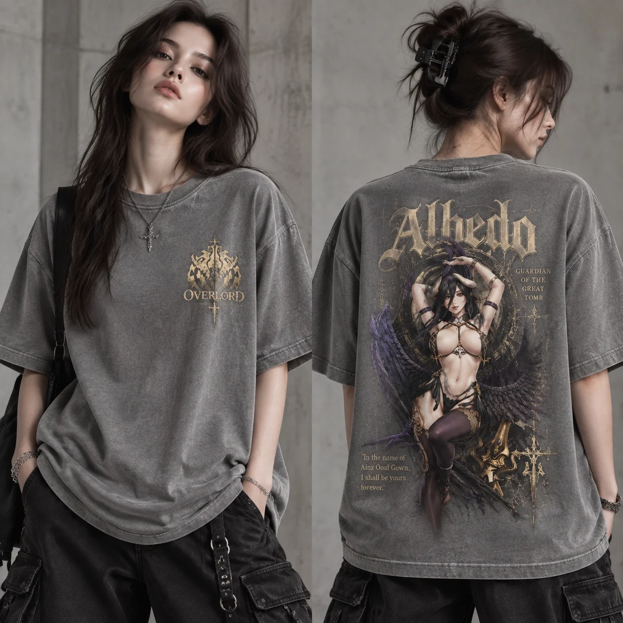 Albedo Overlord Graphic Tee, D - Acid Wash Vintage Graphic T Shirt recension och pris